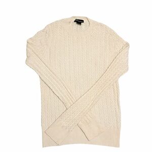 Grace Women's Ivory Cable Knit Crewneck Sweater